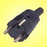 2 PIN RUBBER "SCHUKO" PLUG & CORD CONNECTOR